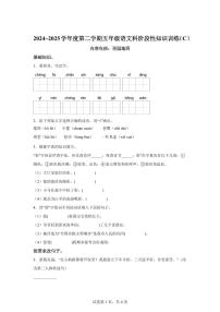 2024━2025学年广东省汕头市潮南区陈店公校统编版五年级下学期期中考试语文检测试卷（含答案）