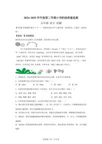 2024━2025学年山东省青岛市城阳区统编版五年级下学期期中考试语文检测试卷（含答案）