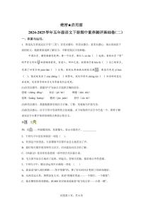 语文（基础卷02）2024━2025学年五年级语文下学期期中素养测评（统编版）含答案