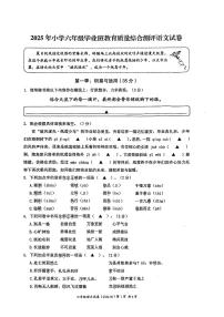 浙江省温州市瑞安市2024-2025学年六年级下学期小升初语文模拟试题