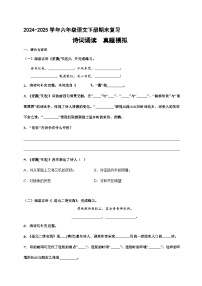 六年级下册 古诗词诵读 真题模拟（原卷+解释）2024-2025学年第二学期语文期末复习备考（统编版）