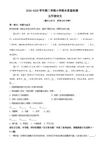 五年级语文下册 期末质量检测试卷02（原卷+答案与解释）2024-2025学年下学期 全国通用 统编版