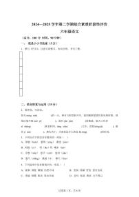 统编版2024_2025学年山东德州平原县西片区六年级下册期中考试语文试题