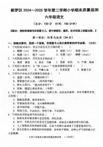 福建省龙岩市新罗区2024-2025学年六年级下学期6月期末语文试题