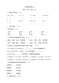 六年级下册语文小升初模拟检测卷（七）  部编版  含答案