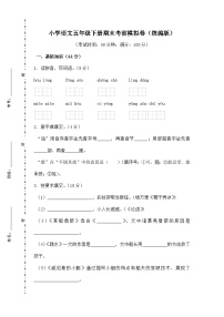 期末考试考前模拟卷-2024-2025学年语文五年级下册 （统编版）