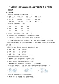 广东省深圳市龙岗区2024-2025学年六年级下学期语文第一次月考试卷