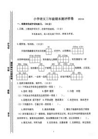 江苏省南京市江宁区2024-2025学年第二学期三年级语文期末试卷（无答案）
