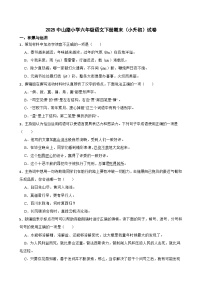 零陵区2025中山路小学六年级语文下册期末（小升初）试卷（八）(学生版)