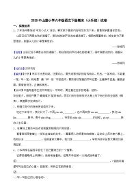 零陵区2025中山路小学六年级语文下册期末（小升初）试卷（六）(教师版)