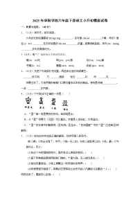 永州市2025年华阳学校六年级下册语文小升初模拟试卷（二）（含答案）