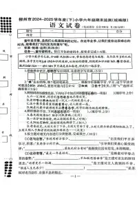 广西柳州市2024-2025学年下学期六年级语文期末试卷（部编版，无答案）