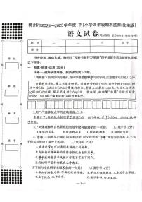 广西柳州市2024-2025学年下学期四年级语文期末试卷（部编版，无答案）