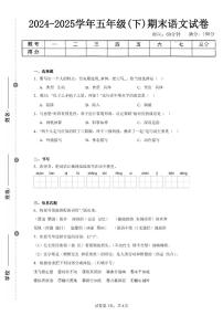 2024-2025学年人教版五年级(下)期末语文试卷（五）