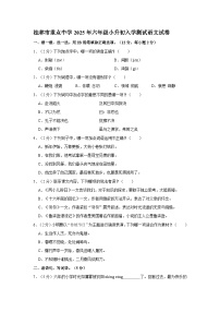 桂林市重点中学2025年六年级小升初入学测试语文试卷（六） （含答案）