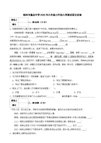 桂林市重点中学2025年六年级小升初入学测试语文试卷（七） 含解析