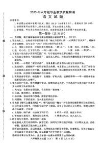 河北省保定市高阳县2024-2025学年第二学期六年级语文期末试卷（无答案）