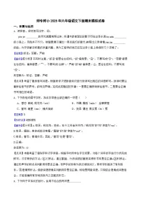 师专附小2025年六年级语文下册期末模拟试卷（五）(教师版)