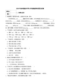 2025年永州重点中学小升初选拔考试语文试卷（六）含解析