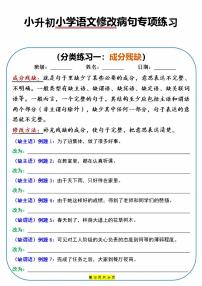 小升初语文修改病句专项练习含答案