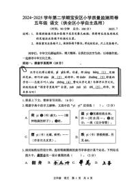 广东省深圳市宝安区2024-2025学年第二学期五年级语文期末试卷（无答案）