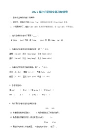 2025届六年级小升初语文专题复习-02汉字多音字（10P）（练习附答案解析）