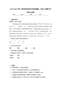 2024-2025学年上海市浦东新区多校统编版二年级上册期中考试语文试卷（含答案）