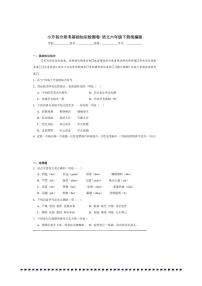 统编版语文六年级下册小升初分班考基础知识检测卷～试卷(含答案)