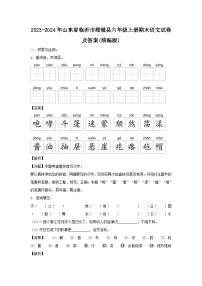 2023-2024年山东省临沂市郯城县六年级上册期末语文试卷及答案(统编版)