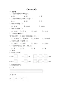 小学语文统编版（2024）一年级上册（2024）ao ou iu当堂检测题
