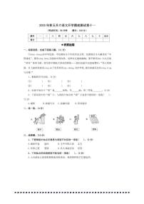 2025年统编版秋五升六语文开学摸底测试卷(十一)(含答案)