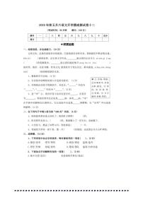 2025年统编版秋五升六语文开学摸底测试卷(十二)(含答案)