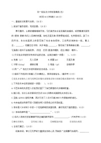 六年级下册语文初一招生及分班试卷精选(五)  部编版  含答案