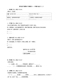 统编教材小学语文四年级下册期中专项练习——积累与运用（二）（有答案解析）