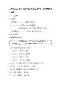 上海市宝山区2024-2025学年六年级（五四学制）上学期期中语文试题（含答案）