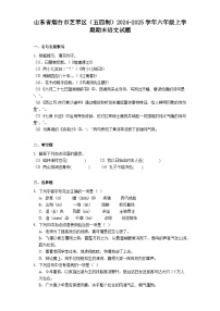 山东省烟台市芝罘区（五四制）2024-2025学年六年级上学期期末语文试题（含答案）