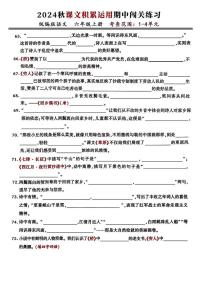 六年级语文上册期中课文积累运用闯关练习无答案