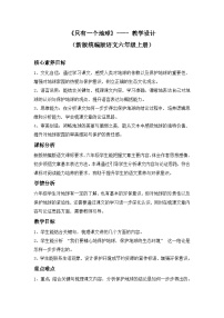 小学语文统编版（2024）六年级上册只有一个地球教案