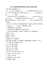 2025年内蒙古赤峰市阿鲁科尔沁旗小升初语文试卷