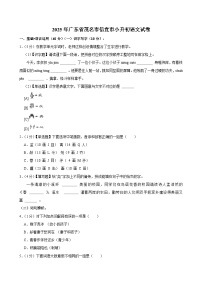2025年广东省茂名市信宜市小升初语文试卷