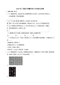 2025年广西南宁市横州市小升初语文试卷