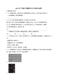 2025年广西南宁市横州市小升初语文试卷