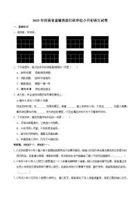 2025年河南省直辖县级行政单位小升初语文试卷