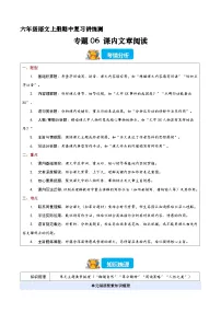 期中复习训练专题06 课内文章阅读（原卷+答案）2025-2026学年六年级语文上学期（统编版）