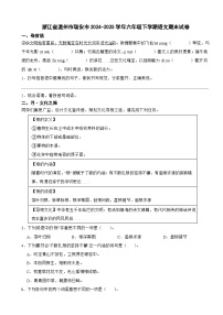 浙江省温州市瑞安市2024-2025学年六年级下学期语文期末试卷