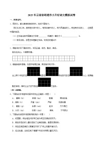 2025年云南省昭通市小升初语文模拟试卷