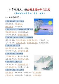部编版六年级语文上册期末全册重要知识点汇总