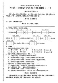 海南省海口市2025-2026学年五年级上学期综合练习语文试题（月考）