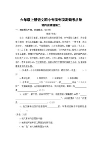 课内阅读理解二——2025-2026学年六年级上册语文期中专项专项高频考点卷（统编版）（含答案）