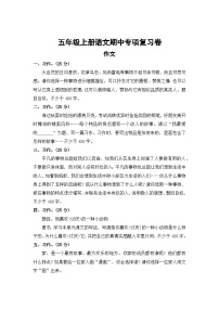 作文——2025-2026学年五年级上册语文期中专项复习卷（统编版）(含答案)